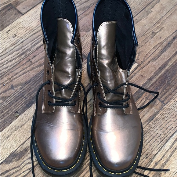 rose gold vegan doc martens